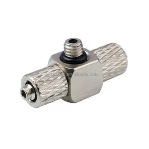 Mini joints à vis à torsion rapide <span class=keywords><strong>PB</strong></span> pneumatique en forme de T filetage moyen M3 M5 M6 raccords de tuyau d'air à une touche connecteur de Tube enfichable - Product Image 1