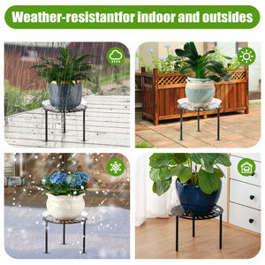 Support d'angle robuste en fer thermolaqué pour plantes d'intérieur/extérieur avec trous de drainage, idéal pour balcon et pot de fleurs - Vente en gros - Product Image 4