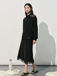 Nuova Collezione Primaverile: Camicette da Donna di Alta Moda, Top Estivo Elegante con <span class=keywords><strong>Pizzo</strong></span> Traforato, Camicia <span class=keywords><strong>Nera</strong></span> a Maniche Lunghe - Product Image 5