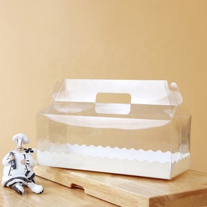 Boîte à muffins carrée en carton noir et blanc à 4 trous, boîte à gâteaux en PET transparente, dégradable - Product Image 6