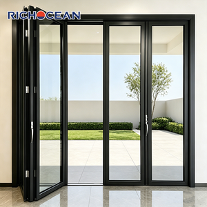 RICHOCEAN - Sistema de Puertas Plegables Aislantes Acústicamente <span class=keywords><strong>Tipo</strong></span> Acordeón, Puertas Plegables de Aluminio con Doble Vidrio para Patio - Product Image 1