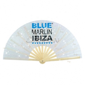 13 Inch Bamboo Crafts <b>Large</b> Clap Festival Folding <b>Fans</b> for Line Dance Popping for Boots on the Ground Clack <b>Fan</b> - Product Image 2