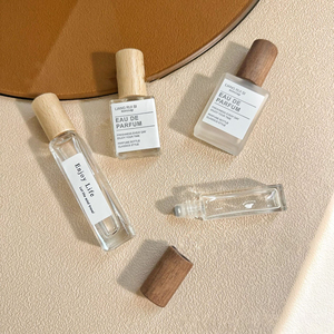 ขวดแก้วใสแบบม้วนฝาปิดทำจากไม้บีชวอลนัทใช้ใส่ลูกปัดแบบเดินได้ - Product Image 2