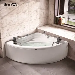 Corner installed Massage Bathtub Acrylic Bathtub Whirlpool Tubs, Two Person Acrylic Body Massage Sector Hydromassage Bathtub Roe