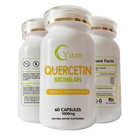 Supplément alimentaire de haute qualité Système immunitaire équilibré Quercétine avec bromélaïne Vitamine C capsules de zinc