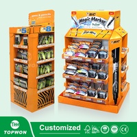 Présentoir en carton pour supermarché personnalisé au détail Présentoir Pop pour carnet de notes à encre crayon Présentoir d'autocollants pour stylo de papeterie