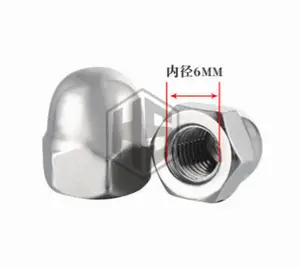 Wholesale Customized 304 316 Stainless Steel Hexagon Cap Nut M3 M4 M5 M8 DIN1587 Hex Dome Acorn Cap Nut