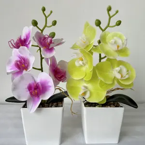 Fabriekslevering Kunstmatige Phalaenopsis Bloemen Potplanten Vlinder Orchidee Bloem Huisdecoratie