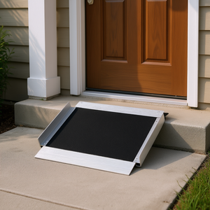 Rampe pliante en aluminium pour fauteuil roulant, surface antidérapante de 2 pieds, capacité de 600 lb, accès aux portes - Product Image 2