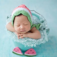 Bonnet tricoté pour nouveau-né et ensemble de jouets, accessoires de photographie, bonnet en laine au crochet, tenue de poupée en feutre, séance photo