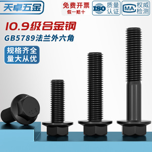 Boulon à bride Tianzhuo M6 M8 M10 M12 M14 M16 M18 M20 en acier allié de grade 10.9, filetage grossier noir GB5789 pour l'automobile - Product Image 5