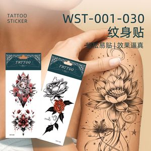 En Stock venta al por mayor nueva flor brazo transferencia de agua realista hombres y mujeres Geisha colorido Sexy Cool tatuaje pegatinas - Product Image 2