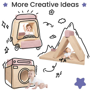 Children's Modular <b>Sofa</b> Set 14-Piece Foam Play Furniture For <b>Kids</b> Age 3 And Above With High-Elasticity Filling - Product Image 4