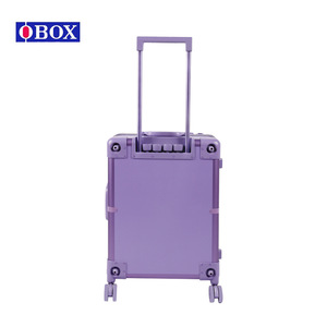Valise à maquillage Obox 22 pouces, violet envoûtant, poignée télescopique, couleur unie, design riveté, pour rangement à domicile - Product Image 1