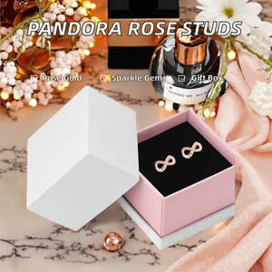Pendientes Brillantes con Circonita Cúbica en Oro Rosa de 18k, <span class=keywords><strong>Caja</strong></span> de Regalo <span class=keywords><strong>para</strong></span> Mujer - Product Image 2