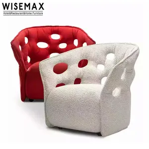 WISEMAX Новая высококачественная художественная мебель для гостиной с ворсом круглый диван стул с высокой спинкой полое кресло для отдыха для отеля