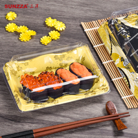 Sunzza-Assiettes Alimentaires Jetables en Plastique, Plateaux à Sushi, Conteneur Japonais à Emporter, Boîte à Sushi Togo, Paquet