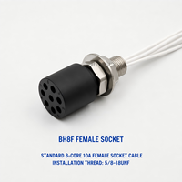 Connecteur étanche sous-marin HYSF SUBSEA BH8F standard 8 broches femelle, 10A 550V, pour ROV AUV PCB