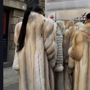 Giacca lunga personalizzata s m L taglia soprabito comoda pelliccia di volpe Unisex da <span class=keywords><strong>donna</strong></span> - Product Image 3