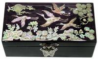 Boîtes de rangement pour bijoux en velours et nacre incrustée, personnalisées en gros, pour la décoration intérieure et l'emballage artisanal