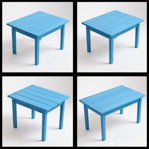 Bàn gỗ cho trẻ em màu xanh - Product Image 2