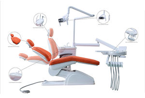 Poltrona Odontoiatrica di Lusso con Cuscino Confortevole, Poggiatesta Regolabile e Mobiletto Integrato per Uso Ospedaliero Dentistico - Product Image 1