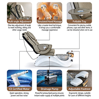 Fauteuil de pédicure électrique de luxe avec bassin en verre, fauteuil de massage inclinable pour salon de beauté, station de spa pour les pieds