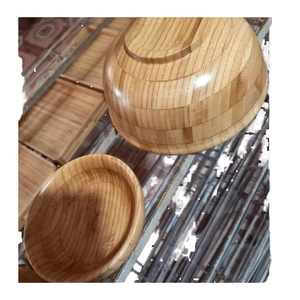 Vintage Disposable <b>Bamboo</b> Wood Salad Serving <b>Bowl</b> Set for Fruits-Eco-Friendly Dinnerware - Product Image 3