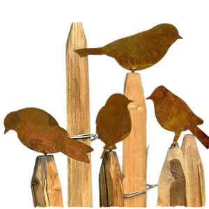 Escultura Decorativa de Acero con Silueta de Pájaro <span class=keywords><strong>Oxidado</strong></span>, Adorno <span class=keywords><strong>para</strong></span> Jardín, Patio o Valla, Estilo Rústico - Product Image 1