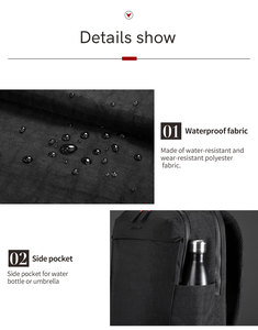 Mochila para Portátil Resistente al Agua, Compatible con Portátiles de 15.6 Pulgadas, Mochila de Viaje Impermeable con Cierre y Compartimento para Carro - Product Image 6