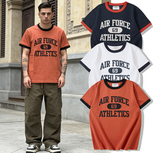 Nouveau T-<span class=keywords><strong>shirt</strong></span> d'été pour homme, 100 % coton, motif lettres, manches courtes, col rond, décontracté, style vintage, idéal pour le streetwear - Product Image 3