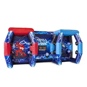 Bermain Interaktif Sistem Ninja Dinding IPS Inflatable Ninja Pertempuran