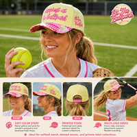 Cappellino da Baseball Dymf Patchwork con Visiera a Contrasto, Personalizzabile, in Twill di Cotone, Regolabile, per Donna
