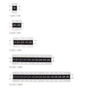 Proveedor Chino de Iluminación LED COB Profunda Meisun, Downlight Empotrado en el Techo sin Marco de Aluminio Comercial, Downlight Lineal sin Moldura - Product Image 1