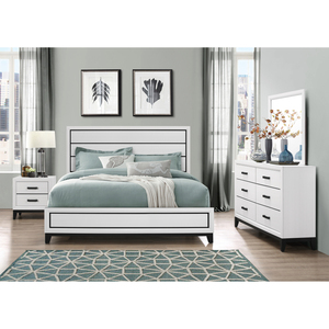 Mirage White Nightstand 2 <b>Drawer</b> <b>Storage</b> Cabinet Bedroom Furniture - Product Image 4