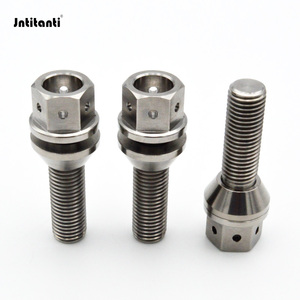 Jntitanti M12x1.5x28mm 20 pcs nổi nón ghế bánh xe <span class=keywords><strong>Bolt</strong></span> titanium10.9 lớp bạc màu gr.5 cho Xe Đua Điều Kiện Mới - Product Image 3