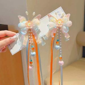 Pinza de Pelo con Mariposa de Estilo Dulce para Mujer, Material Plástico y Empaque de Cartón, Accesorio para el Cabello con Cinta de Estilo Chino - Product Image 4