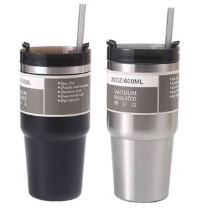 Frasco de vacío portátil de acero inoxidable 304 de doble capa de 20oz, taza y termo para coche para café, fiesta, listo para taza de Bulba fría - Product Image 2