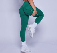 Collants avec poches avec logo personnalisé très vendus Pantalon de yoga élastique à taille haute pour femmes Leggings d'entraînement de course à pied