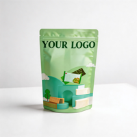 Kantong Standup Pouch Resealable Ziplock Logo Custom Warna Custom Hitam Matt Finishing Jendela Transparan Kemasan Kacang Mete Kantong Mylar