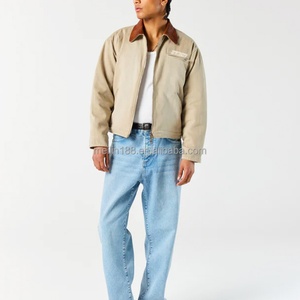 Manufacturer Custom Vintage <b>Duck</b> Canvas Zipper Work Wear <b>Jacket</b> for Men Leather Lapel Workwear <b>Duck</b> Canvas Work <b>Jacket</b> - Product Image 2