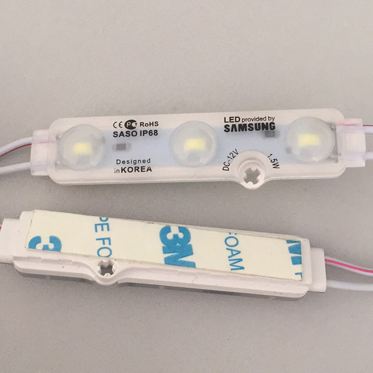 Высокая яркость 12 В 3 светодиода модуль 1,5 Вт ультразвуковые впрыскиваемые светодиодные модули с объективом SMD 5730 светодиодный модуль освещения