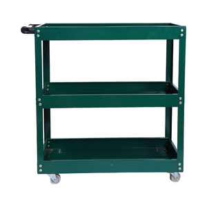 3-परत धातु प्रकाश शुल्क उपकरण ट्रॉली, 0.7 मिमी मोटी शेल्फ, 200 किलोग्राम क्षमता ओएम के साथ चार पहिया मैकेनिक उपकरण सेवा कार्ट - Product Image 2