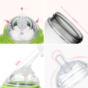 Biberon Portable en Silicone, <span class=keywords><strong>5</strong></span> Oz, 150ml, Anti-coliques, bouteille d'eau potable pour bébé avec paille - Product Image 6