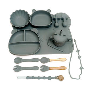 Nuevo Juego de Vajilla de Silicona Impermeable, Libre de BPA, para Bebés, Plato, Tazón, Cuchara, Tenedor, Babero, Regalo para Niños - Product Image 3