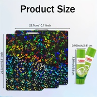Paquete de 2 placas de construcción PEF + PEY de 184x184mm para Bambu Lab A1 Mini impresora 3D Rainbow Confetti Galaxy 3D pegamento impreso suministros de jardín