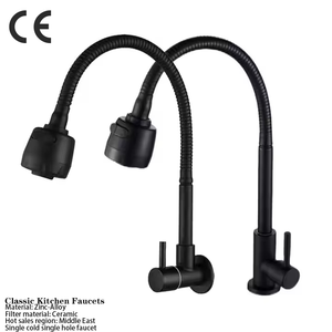 Grifo de Cocina Moderno de Agua Fría, de un Solo Orificio, con Cabezal de Pulverización Multifunción, Color Negro, Superventas en el Medio Oriente - Product Image 1