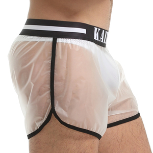 Summer Holiday Vacation <strong>Festival</strong> Beach Wear Funny Gay Boy bar Club Performance Show Sexy <strong>Men</strong> PVC See-Through Transparent <strong>Shorts</strong> - Product Image 4