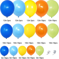 Ensemble de ballons en aluminium sur le thème de la plage, d'eau, de palmiers et de pastèques pour une fête d'anniversaire tropicale d'été sur le thème de la piscine