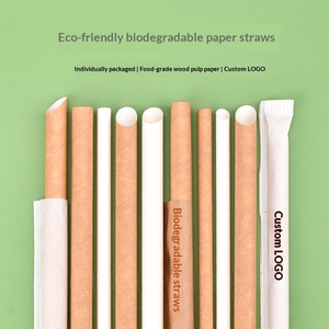 Individually Wrapped Biodegradable Paper Straws Eco Friendly Disposable Drinking Straws for Restaurant Takeaway and Beverage Use - Product Image 2